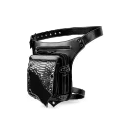 Men Punk Style Vintage PU Waist Pack, Multi-Purpose Drop Leg Bag for Men, Motorcycle Bike Outdoor Travel Hiking Hip Belt Bag