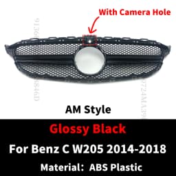 GT Diamond Front Bumper Grille For Mercedes W205 Grill C205 S205 Benz C 2014-2021 C200 C260 C180 C250 C300 Coupe AMG Tuning