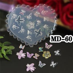 SNASAN Tiny Flower Heart Dolphin Gemstone Beauty Nail Art Resin Silicone Mould DIY Handmade Tool Small Beads Resin Silicone Mold