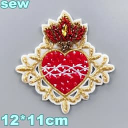 Embroidery Sequined Alphabet Pearl Letter Cross Patch,sequins Heart Beaded Eye Patches Badges Appliques for Clothing WF2210252