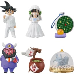 Bandai Original DRAGON BALL Son Goku Chichi wedding Action Figure Student Cake Figures gift toy 5-7 cm