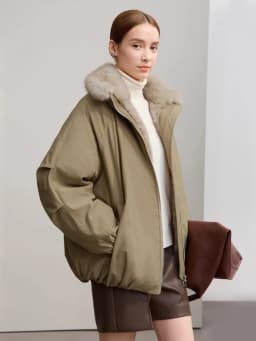 AMII Women's Jacket 2025 Winter New Loose Medium And Long Fur Collar Long Sleeve Zipper Casual Warm Parkas Jacket Woman 12544100