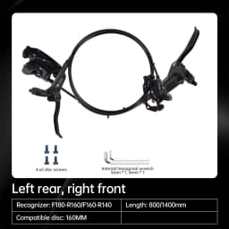 TESNO M500 2-Piston MTB Hydraulic Disc Brake Set Aluminum Alloy Front And Rear Bicycle Brakes with Silicone Protective Covers