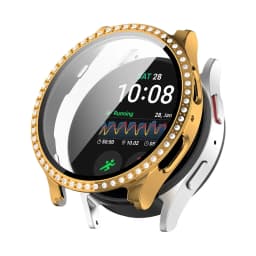 Diamond Bling Case for Galaxy Watch Samsung Galaxy Watch 7/FE 40mm 44mm, Tempered Glass Bumper Cover for Watch 4 5 6 Accessories