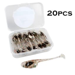 JOHNCOO 5cm 0.8g T Paddle Tail Shad Ajing Fishing Lure Rockfish Rubber Soft Lure Artificial Bait Bass Silicone Fish Trout Lure