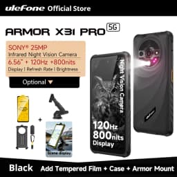 Ulefone Armor X31 Pro 5G Rugged Phone Android 14 Smartphone 6.56”16GB + 256GB 25MP Night Camera 64MP 6050mAh NFC 120Hz IR