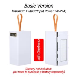 40 Cells 18650 DIY Power Bank Case Kit Detachable No Soldering Wireless Charge Camping Light Mobile Power Shell Without Battery