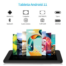 PRITOM 7 Inch Tablet PC 32 GB Android 13 with Quad Core Processor HD IPS Display Dual Camera WiFi with PU Protective Case