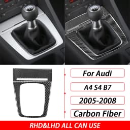 For Audi A4 S4 B7 2005-2008 Car Accessories Real Carbon Fiber Gear Shift Panel Set Cover Trim Interior Sticker Modification