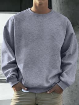 Solid Soft Pullovers Street Autumn Comfy Fleece Hoodies Office Jogging Loose Sweatshirts Casual Basics Daily Streetwear Of Men