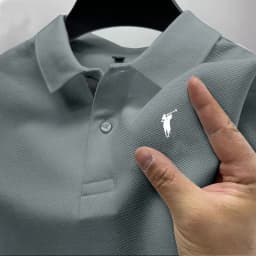 2026 Men's Summer High end Printed Golf Collar T-shirt Solid Color Breathable Office and Leisure High quality Men's Wear S-4XL