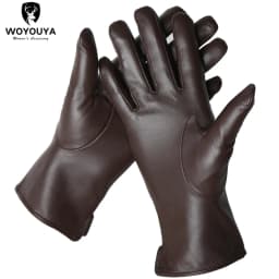 Touch Screen Leather Gloves, High-End Leather Gloves Women, Genuine Leather Winter Gloves, Keep Warm Women's Leather Gloves-2226