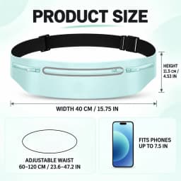 Ultra Slim Running Belt Bag 3 Pocket Reflective Water Resistant Waist Pack Adjustable Sports Phone Holder for Men Women