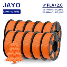 JAYO 3D Filament PLA + 2.0 10 Rolls Upgrade PLA plus 3D Printer Filament Neatly 3D Printing Material For FDM Multicolor