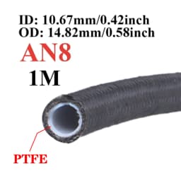 1M/2M/3M/5M AN3 AN4 AN6 AN8 AN10 Universal E85 Fuel Hose Oil Gas Cooler Line Pipe Tube Inside PTFE Nylon Stainless Steel Braided