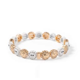 2024 New Gold Color Bangle Happy Elastic Bracelets For Women Beaded Accessory