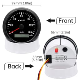 85mm GPS Speedometer Odometer Gauge 0-120MPH 160MPH 120KMH 200kmh with 7Colors Backlight For Car Boat Motorcycle Truck 12V/24V