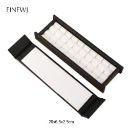 Jewelry Gem Stone Display Holder Loose Diamond Storage Case V Groove Jar Gemstone Size Selecting Tray White Leather Grey Velvet