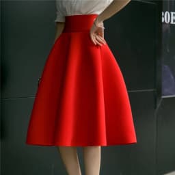Spring New plus Size White Midi A-Line Skirt Pleated Retro Puffy Umbrella Half-length Slimming Skirt Women's Fashion