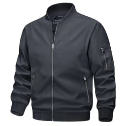 TACVASEN Mens Spring Fall Thin Daily Jackets Lightweight Casual Windproof Zip Pockets Coats Biker Outwear Outdoor Male