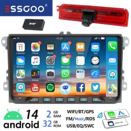 ESSGOO 7/9" Android 14 CarPlay GPS Navi for VW Caddy Life 2K Facelift Cross maxi Car Stereo Radio Rear View Camera Brake Light