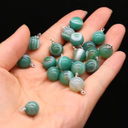 5pcs Natural Stone Agates Crystal Quartzs Damation Jaspers / Amethysts Pendant for Necklace Earring or Jewelry Making Size 10mm