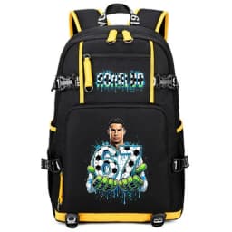 CR7 Ronaldo 67 Print Large Capacity Backpack for Students Teens Kids School Travel Daypack