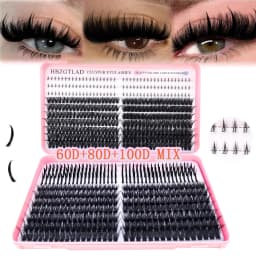 Large Capacity Eyelash Book 5D Fluffy 60D-300D Eyelash Bundle Mange Eyelash Nail Effect Fairy Anime Eyelashes Multiple Mixed Sty