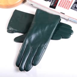 Women's Ladies Elegant Genuine Leather Wool Lining Winter Goat Skin Touch Screen Casual Riding Warm Short Gloves