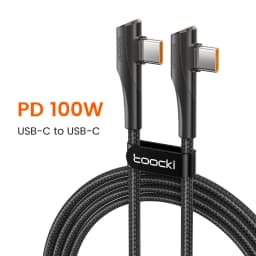 Toocki PD 60W 100W USB Type C Calbe 90 Degree Dual Elbow Data Cord For Huawei Xiaomi 13 Samsung S23 Realme 5A Fast Charging Wire