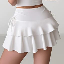2026 New Women's Summer Mini Skirt Solid Color Versatile High Waist Slim Fit Short Skirts Lace-Up Ruffles A-Line Pleated Skirts