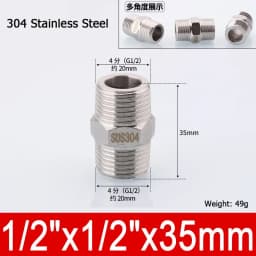 1-10pcs Nipple Connector 1/8"1/4"3/8" 1/2" 3/4"1" Stainless Steel Double Male Thread Equal/Reducing Connector Length 30-100mm