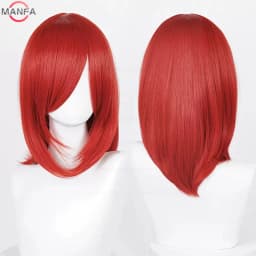 40cm Medium Basic Anime Cosplay Wig Bang Blond Black White Red Pink Green Brown Gold Blue Heat Resistant Synthetic Hair Wigs