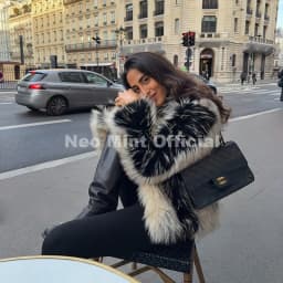 Neo Mint Luxury Brand Design Striped Patchwork Fur Jacket Women Winter Fluffy Faux Fox Fur Coats Chic Girls Thick Warm Outerwear