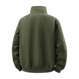 Male Reversible Washed Pure Cotton Fleece Lined Thick Jacket Multi Pocket Stand Collar Workwear Business Coat For Middle Aged