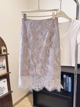 New In 2026 High-waisted Slit Bodycon Midi Skirt Women's Summer Sexy Elegant Slimming Lace Skirts