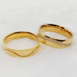 Eternity Promise Couple Wedding Rings For Men And Women Love Bands Alliance Cubic Zirconia 18k Gold Plated Titanium Jewelry