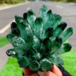 Pretty Green PHANTOM Crystal Cluster Rough Splicing Mineral Specimen