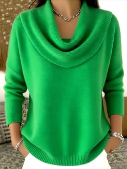 Women's 2026 Autumn/Winter Solid Color Long Sleeve Sweater Tops Fashionable And Stylish Knitwear for Ladies