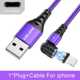 USLION 540 Rotate 3A Magnetic Cable Fast Charging Micro USB Type C Cable For iPhone Xiaomi Samsung Charger Wire Cord USB Cable