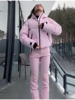 Winter Thicken Skiwear Sets Chic High Neck Hooded Zipper Coat Ski Pant Waterproof Tracksuit 2026 Lady Warm Outdoor Sportswear
