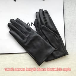 Ladies Sheepskin Gloves Classic Solid Color Real Leather Spring Velvet Lining Cycling Driving Gloves Autumn Winter