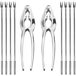Seafood Tools Set - 10/12Pcs Lobster Crackers and Picks Set, Crab Leg Cracker & Forks Nut Cracker - Kitchen Tools