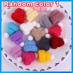 10-50Pcs Mini Knitting Hats Christmas DIY Craft Knitting Doll Hats Mini Wool Hat for Christmas Tree Ornaments DIY Hair Accessory
