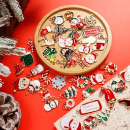 10/20/100Pcs Random Mixed Christmas Pendant/Charms For Jewelry Making Bulk Xmas Charm Diy Necklace Small Gifts Accessories