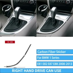 For BMW E81 E82 E87 E88 1 Series Interior Accessories 2008-2013 Gear Shift Knob Dashboard AC Outlet Carbon Fiber Cover Stickers