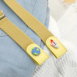 1pc Press Buckle Style Lazy Belt Women'S Versatile Jeans Belt Invisible No-Trace Elastic Stretch Belt Adjustable Length