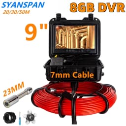 Pipe Inspection Camera 512Hz sonde/transmitter+self-leveling, SYANSPAN 9Inch HD1080P Screen Sewer Drain Industrail Endoscope DVR