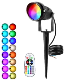 RGB Warm White LED Landscape Light with Remote 10W Lawn Light 110V 220V IP65 Waterproof Outdoor Spotlights for Garden Path Tree