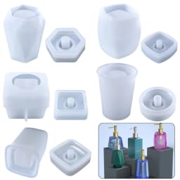Aromatherapy Bottle Silicone Mold Lotion Dispenser Pump Bottle Resin Mold Large Jar Pump Straw Aroma Core for DIY Craft